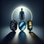 Pierres de protection contre personnes toxiques sur fond neutre