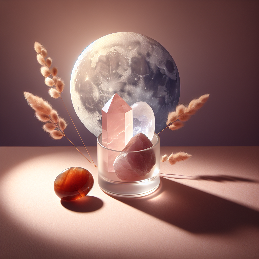 Pierre de lune, quartz rose et cornaline pour féminin sacré