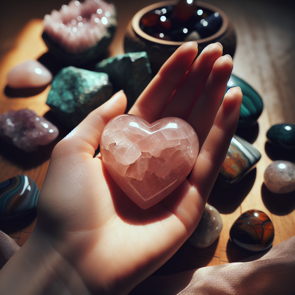 Quartz rose sur le coeur, ouvrir l'amour en douceur