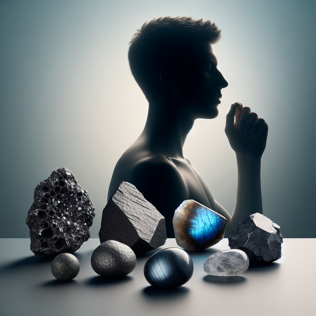 Pierres anti-stress pour hommes, tourmaline, hématite, améthyste